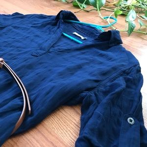 Kenneth Cole Navy Collared Shirt Dress w/ Pockets!